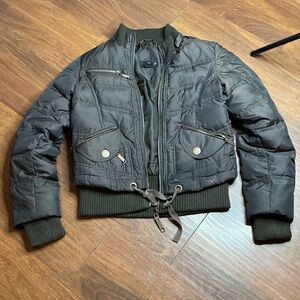 Mixit Black Quilted Bomber Puffer Jacket